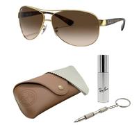 Ray-Ban RB3386 - Kit de gafas de sol con forma de piloto, Arista (001/13 | 63 mm), 63 mm