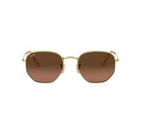 Ray-Ban Hexagonal Flat Lenses Gafas De Sol Oro Arista Montura Marrón Lentes 54-21