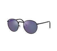 Ray - Ban Unisex RB3637 NEW ROUND 002/G1 Gafas de sol Metal Negro Azul Pantos Reflejado Espejo
