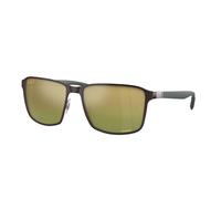 Ray - Ban Unisex RB3721CH 188/6O Gafas de sol Metal Marrón Verde Cuadrada Polarizado Espejo