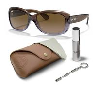 Ray-Ban RB4101 JACKIE OHH JUEGO DE GAFAS DE SOL | Estuche exclusivo y kit de gafas | Polished Brown/Brown Gradient