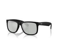 Ray-Ban Justin Classic Gafas De Sol Goma Negra Montura Plateado Lentes Polarizado 54-16