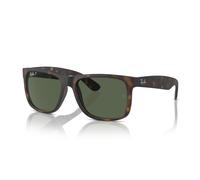 Ray - Ban Hombre RB4165 JUSTIN 865/9A Gafas de sol Nylon Tortuga Verde Cuadrada Polarizado