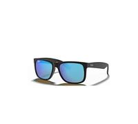 Ray-Ban RB4165 Justin - Gafas de sol mate negro w/azul espejo (622/55) 4165 62255 55 mm Etiqueta