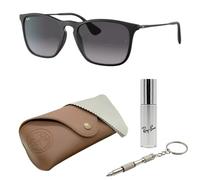 Ray-Ban RB4187 CHRIS - Kit de gafas de sol cuadradas, Goma negra (622/8 g | 54 mm), 54 mm