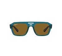 Ray-Ban Rb4397 Corrigan - Gafas de sol cuadradas, Transparente Azul Claro/Marrón Oscuro Polarizado, 54 mm