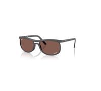 Ray-Ban Rb4452 Polarized+ Lenses Liteforce Gafas De Sol Gris Arena Montura Violeta Lentes Polarizado 59-20