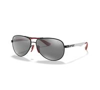 Ray - Ban Hombre RB8313M SCUDERIA FERRARI COLLECTION F0096G Gafas de sol Acero Negro Gris Piloto Reflejado Espejo