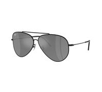 Ray-Ban Aviator Reverse Gafas De Sol Negro Montura Plateado Lentes 62-11