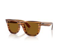 Ray-Ban Wayfarer Reverse Gafas De Sol Habana A Rayas Montura Marrón Lentes Polarizado 53-20
