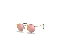Ray-Ban Round Flat Lenses Gafas De Sol Oro Arista Montura Marrón Lentes 50-21