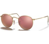 Ray - Ban Hombre RB3447 ROUND METAL 112/Z2 Gafas de sol Metal Oro Marrón Redonda Normal