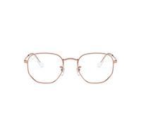 Ray-Ban Hexagonal Optics Rose Gold Brillante Montura Transparente Lentes 48-21