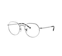 Ray - Ban Unisex RX6465 JACK 2501 Monturas ópticas Metal Plata Transparente Geométrico Normal