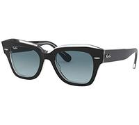 Ray - Ban Unisex RB2186 STATE STREET 12943M Gafas de sol Acetato Negro Azul Cuadrada Normal Sombreado