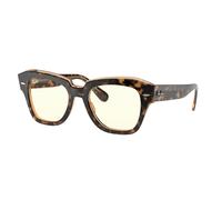 Ray - Ban Unisex Ray - Ban RB2186 STATE STREET 1292BL Gafas de sol Acetato Oro Transparente Cuadrada Fotocromático