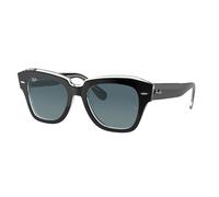 Ray - Ban Unisex Ray - Ban RB2186 STATE STREET 12943M Gafas de sol Acetato Negro Azul Cuadrada Normal Sombreado