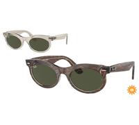 Ray - Ban Unisex Ray - Ban RB2242 WAYFARER OVAL 138331 Gafas de sol Acetato Gris Verde Redonda Normal