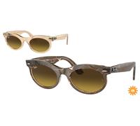 Ray - Ban Unisex Ray - Ban RB2242 WAYFARER OVAL 138685 Gafas de sol Acetato Marrón Marrón Redonda Normal Sombreado