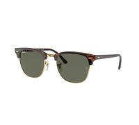 Ray - Ban Unisex RB3016 CLUBMASTER 990/58 Gafas de sol Acetato Tortuga Verde G15 Cuadrada Polarizado