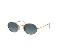Ray - Ban Unisex Ray - Ban RB3547 OVAL 001/3M Gafas de sol Metal Oro Azul Redonda Normal Sombreado