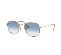 Ray - Ban Unisex Ray - Ban RB3548 HEXAGONAL 001/3F Gafas de sol Metal Oro Azul Geométrico Normal Sombreado
