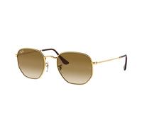 Ray - Ban Unisex Ray - Ban RB3548 HEXAGONAL 001/51 Gafas de sol Metal Oro Marrón Geométrico Normal Sombreado