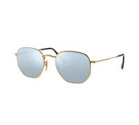 Ray-Ban Hexagonal Flat Lenses Gafas De Sol Oro Arista Montura Plateado Lentes 54-21