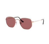 Ray - Ban Unisex Ray - Ban RB3548N HEXAGONAL 9202AF Gafas de sol Acero Oro Violeta Geométrico Polarizado