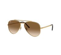 Ray - Ban Unisex Ray - Ban RB3625 NEW AVIATOR 001/51 Gafas de sol Metal Oro Marrón Piloto Normal Sombreado