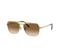 Ray - Ban Unisex Ray - Ban RB3636 NEW CARAVAN 001/51 Gafas de sol Metal Oro Marrón Cuadrada Normal Sombreado