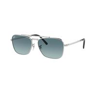 Ray - Ban Unisex Ray - Ban RB3636 NEW CARAVAN 003/3M Gafas de sol Metal Plata Azul Cuadrada Normal Sombreado