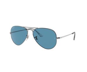Ray - Ban Unisex Ray - Ban RB3689 AVIATOR METAL II 004/S2 Gafas de sol Metal Gris Azul Piloto Polarizado