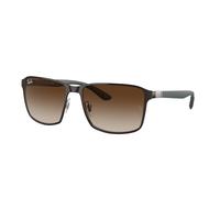 Ray - Ban Unisex Ray - Ban RB3721 188/13 Gafas de sol Metal Marrón Marrón Cuadrada Normal Sombreado