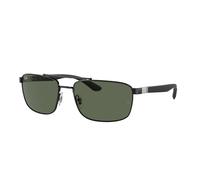 Ray - Ban Unisex Ray - Ban RB3737 002/71 Gafas de sol Metal Negro Verde Cuadrada Normal