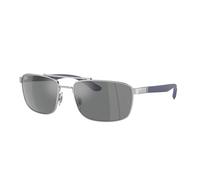 Ray - Ban Unisex Ray - Ban RB3737 003/6G Gafas de sol Metal Plata Gris Cuadrada Normal Espejo