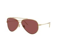 Ray - Ban Unisex Ray - Ban RBR0101S AVIATOR REVERSE 001/69 Gafas de sol Metal Oro Violeta Piloto Normal