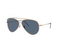 Ray - Ban Unisex Ray - Ban RBR0101S AVIATOR REVERSE 92023A Gafas de sol Metal Oro Azul Piloto Normal