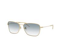 Ray - Ban Unisex Ray - Ban RBR0102S CARAVAN REVERSE 001/79 Gafas de sol Metal Oro Azul Cuadrada Normal Sombreado