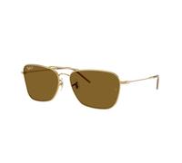 Ray - Ban Unisex Ray - Ban RBR0102S CARAVAN REVERSE 001/83 Gafas de sol Metal Oro Marrón Cuadrada Polarizado