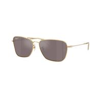 Ray - Ban Unisex Ray - Ban RBR0102S CARAVAN REVERSE 001/LB Gafas de sol Metal Oro Cuadrada Polarizado Espejo
