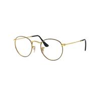 Ray - Ban Unisex Ray - Ban RX3447V ROUND METAL 2991 Monturas ópticas Metal Negro Transparente Redonda Normal