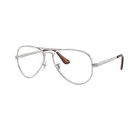Ray - Ban Unisex Ray - Ban RX3925V AVIATOR MAX 2501 Monturas ópticas Metal Plata Transparente Piloto Normal