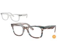 Ray - Ban Unisex Ray - Ban RX4340V WAYFARER EASE 8382 Monturas ópticas Acetato Azul claro Transparente Cuadrada Normal