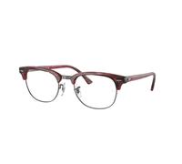 Ray - Ban Unisex RX5154 CLUBMASTER 8376 Monturas ópticas Acetato Rojo Transparente Cuadrada Normal