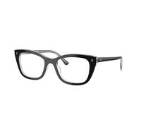 Ray - Ban Unisex Ray - Ban RX5433 2034 Monturas ópticas Acetato Negro Transparente Pillow Normal