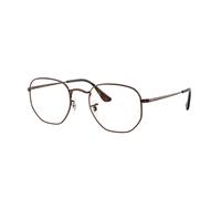 Ray - Ban Unisex Ray - Ban RX6448 HEXAGONAL 2511 Monturas ópticas Metal Marrón Transparente Geométrico Normal