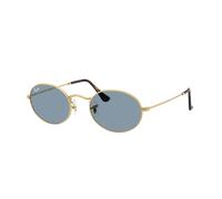 Ray - Ban Unisex RB3547 OVAL 001/56 Gafas de sol Metal Oro Azul Redonda Normal