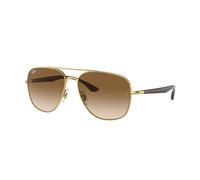 Ray - Ban Unisex RB3683 001/51 Gafas de sol Metal Oro Marrón Cuadrada Normal Sombreado