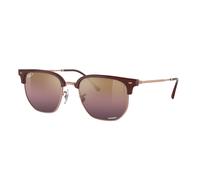 Ray - Ban Unisex RB4416 NEW CLUBMASTER 6654G9 Gafas de sol Acetato Rojo Oro Geométrico Polarizado